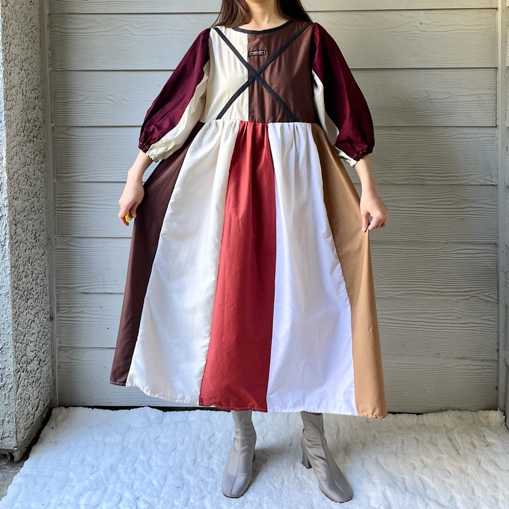 Handmade Upcycled Vintage Christian Dior Puff Sleeve Quilted Dress SKU 10171 - Picture 11 of 16